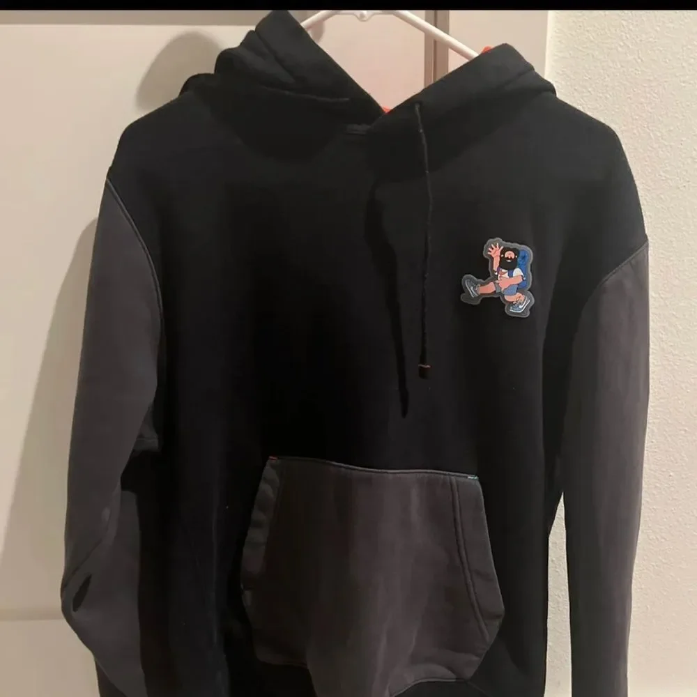 Nike Youth Sportswear Hiker Club Graphic Black Grey Hoodie M